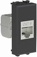 Розетка компьютерная экранированная модульная DKC Avanti 1-м. 1 мод. RJ45 6е черный матовый картинка